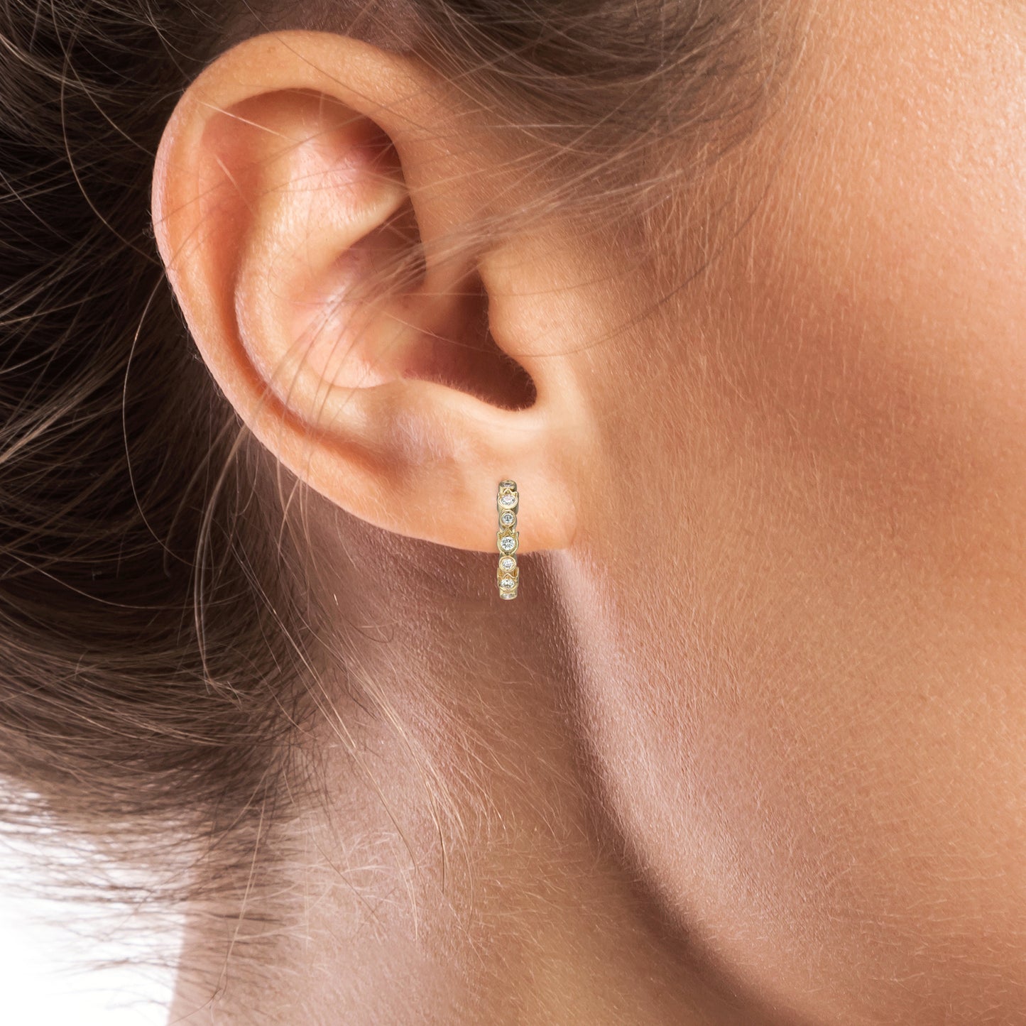 Adeline Signature Diamond Huggies