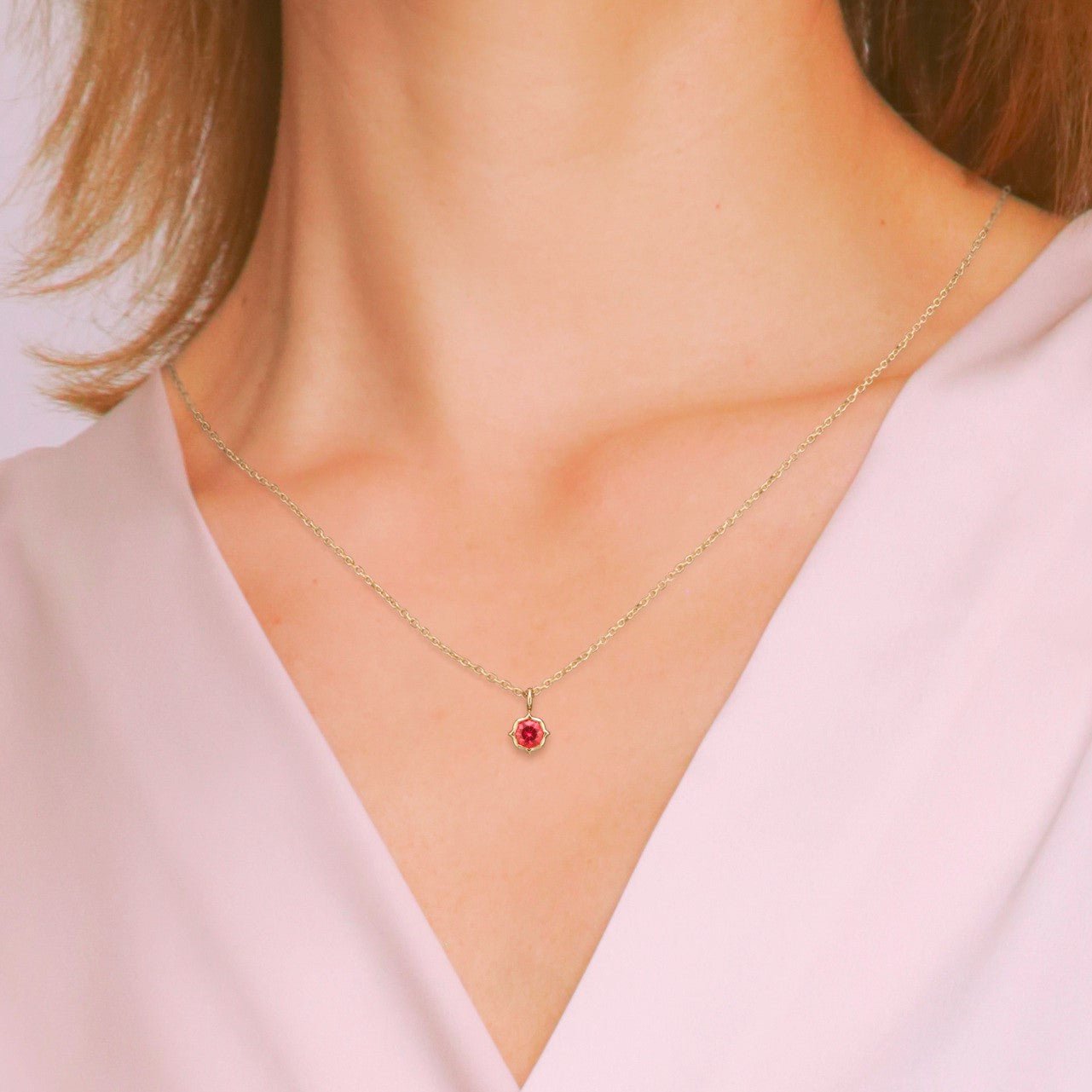 Stella Hot Pink Spinel Necklace - Bramston Goldsmithing