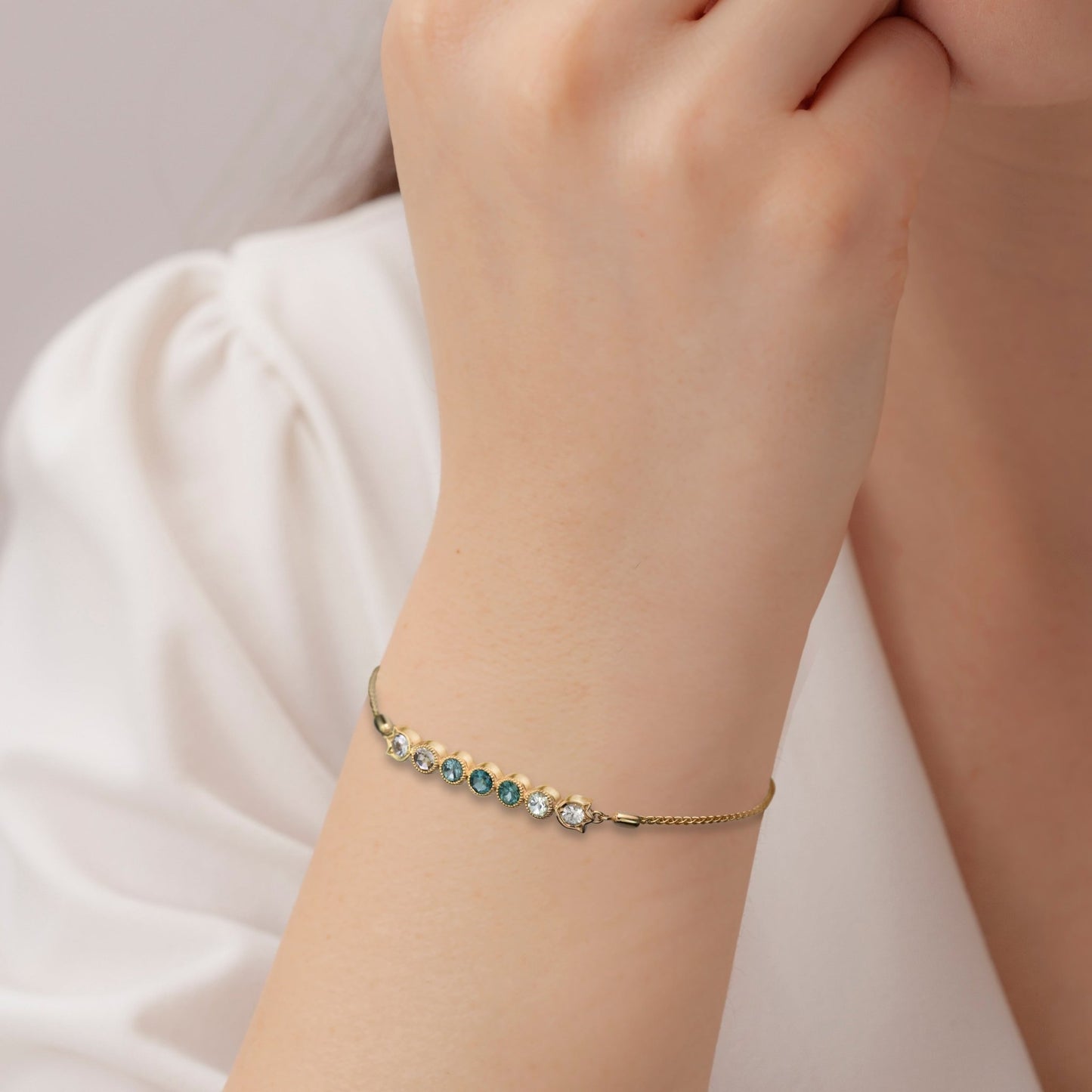 Seaside Teal Ombre Bolo Bracelet - Bramston Goldsmithing