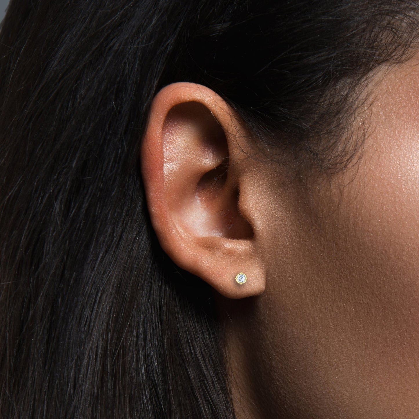 Stella White Sapphire Studs - Bramston Goldsmithing