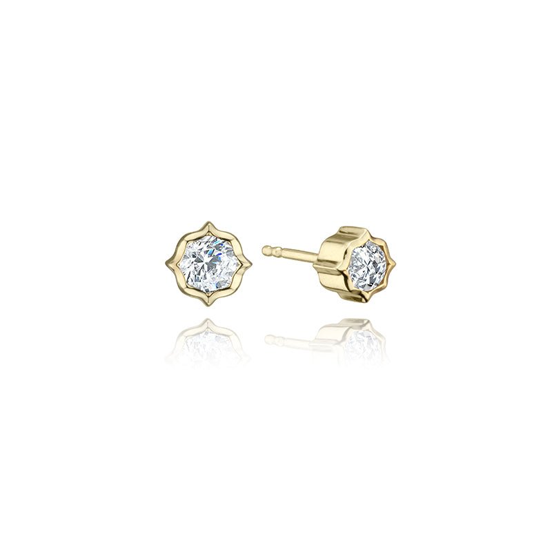 Stella White Sapphire Studs - Bramston Goldsmithing