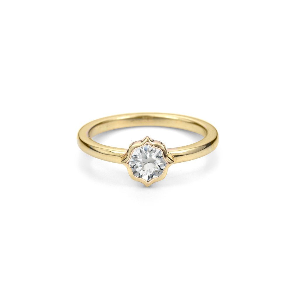 Stella White Sapphire Solitaire - Bramston Goldsmithing