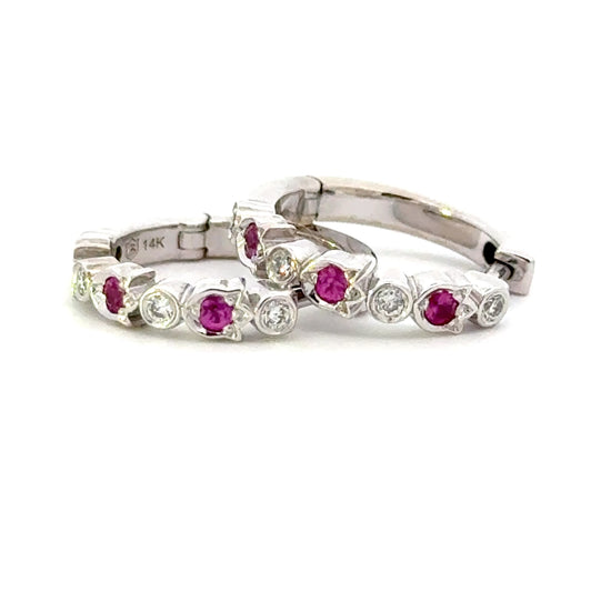 Adeline magenta sapphire and diamond earrings - Bramston Goldsmithing