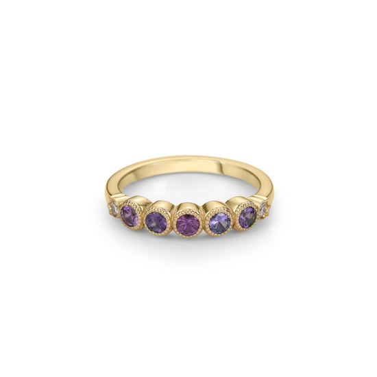 Load image into Gallery viewer, Laurette Ombre Purple Sapphire Band - Bramston Goldsmithing
