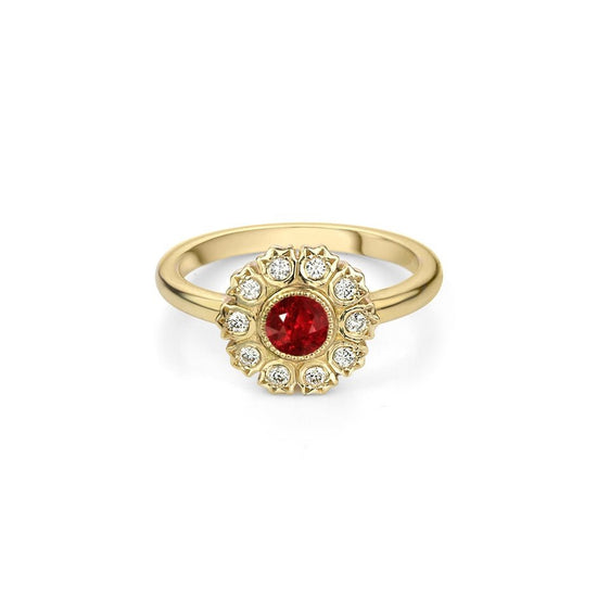 Load image into Gallery viewer, Victoria Ruby and Diamond Ring - Bramston Goldsmithing
