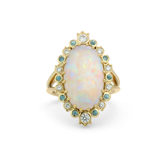 Load image into Gallery viewer, Willow Opal and Blue Zircon Ring
